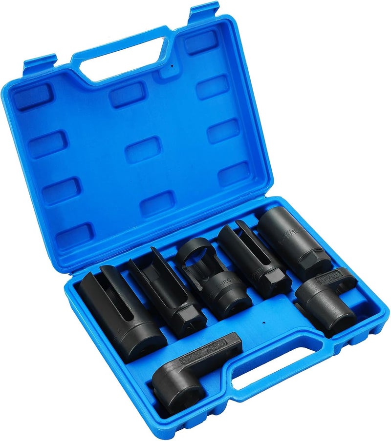 weyleity 7PCS Master Sensor Socket Set | 22mm, 27mm, 29mm Sockets 1/2" 3/8" Drives, Oxygen Sensor Socket Set for Most Modern Vehicles - Image 1
